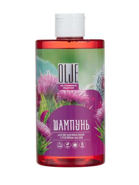 OLJE Натуральный шампунь для окрашенных волос с репейным маслом для поврежденных волос 450 мл в Петрозаводске