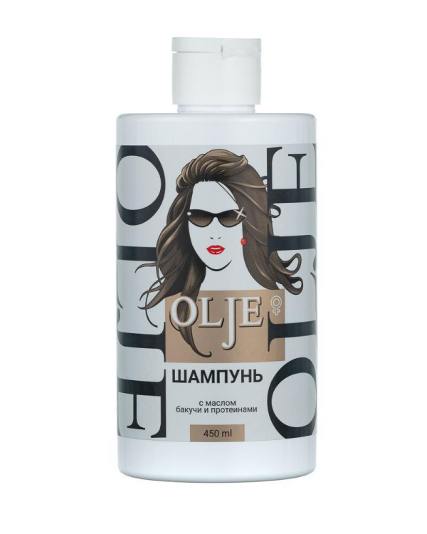 OLJE. Шампунь женский с маслом бакучи и протеинами, 450 мл в Петрозаводске