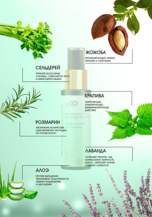 Натуральное масло для волос NovaNature oil for revival hair 30 herbs Dctr.Go Healing Systems 110 мл в Петрозаводске